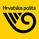 Logo Hrvatske pošte, crna slova na jarko žutoj podlozi
