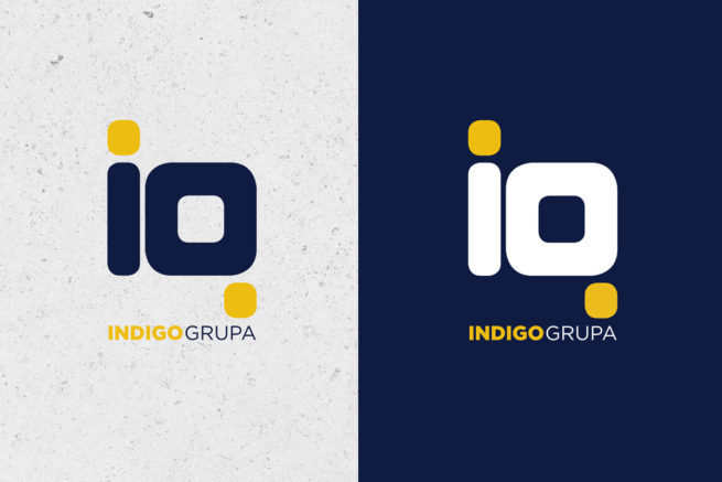 Dizajn za indigo grupu. Dizajn je tamnoplave boje sa detaljima u žutoj boji. Sama ikona su inicijali tvrtke I i G, a kao točka na i i donji dio slova G su ilustirani pomoću žute točke.