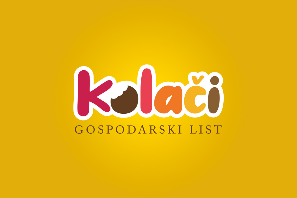 Logo for Kolači on yellow background