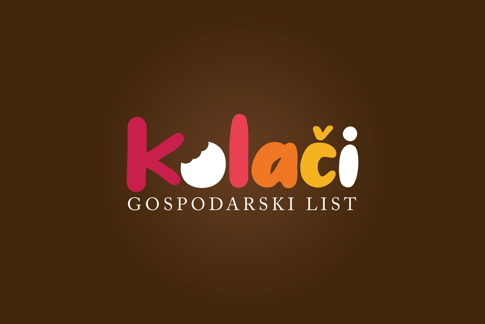 Logo for Kolači on brown background