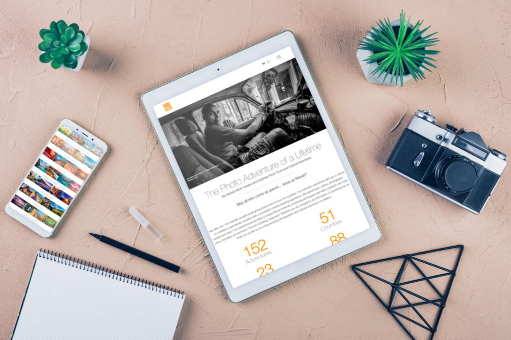 Development and design of the website for Photo Workshop Adventures