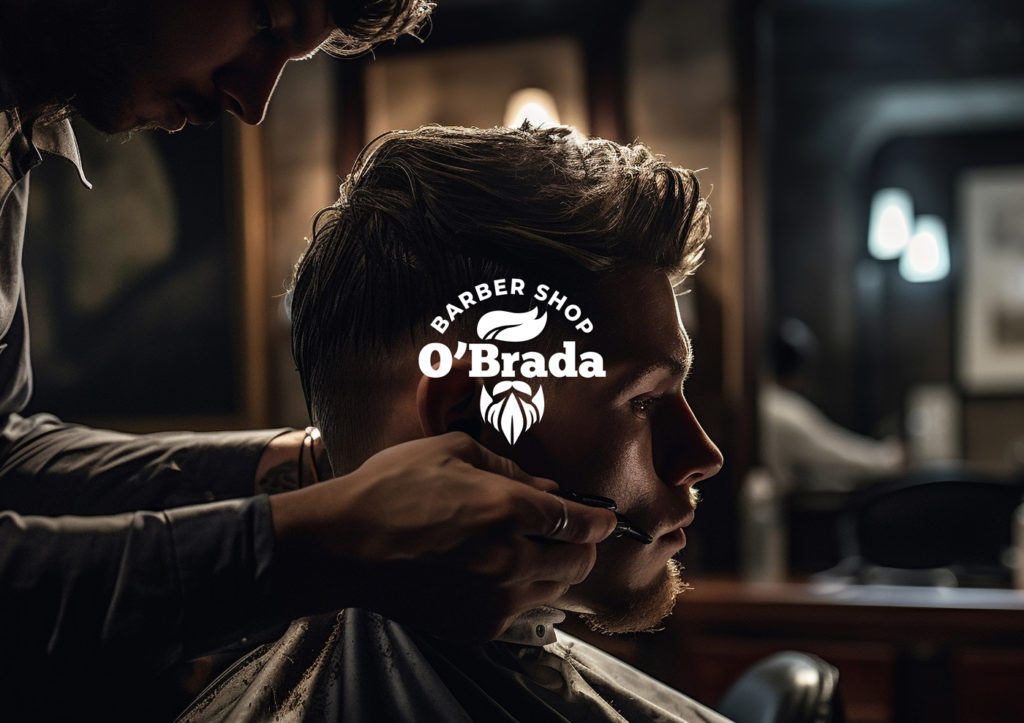 Naming and logo design for O'Brada Men's Hair Salon