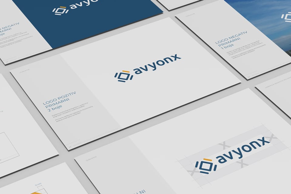 Visual identity and brand guidelines book for Avyonx