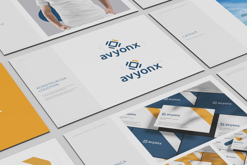 Visual identity and brand guidelines book for Avyonx
