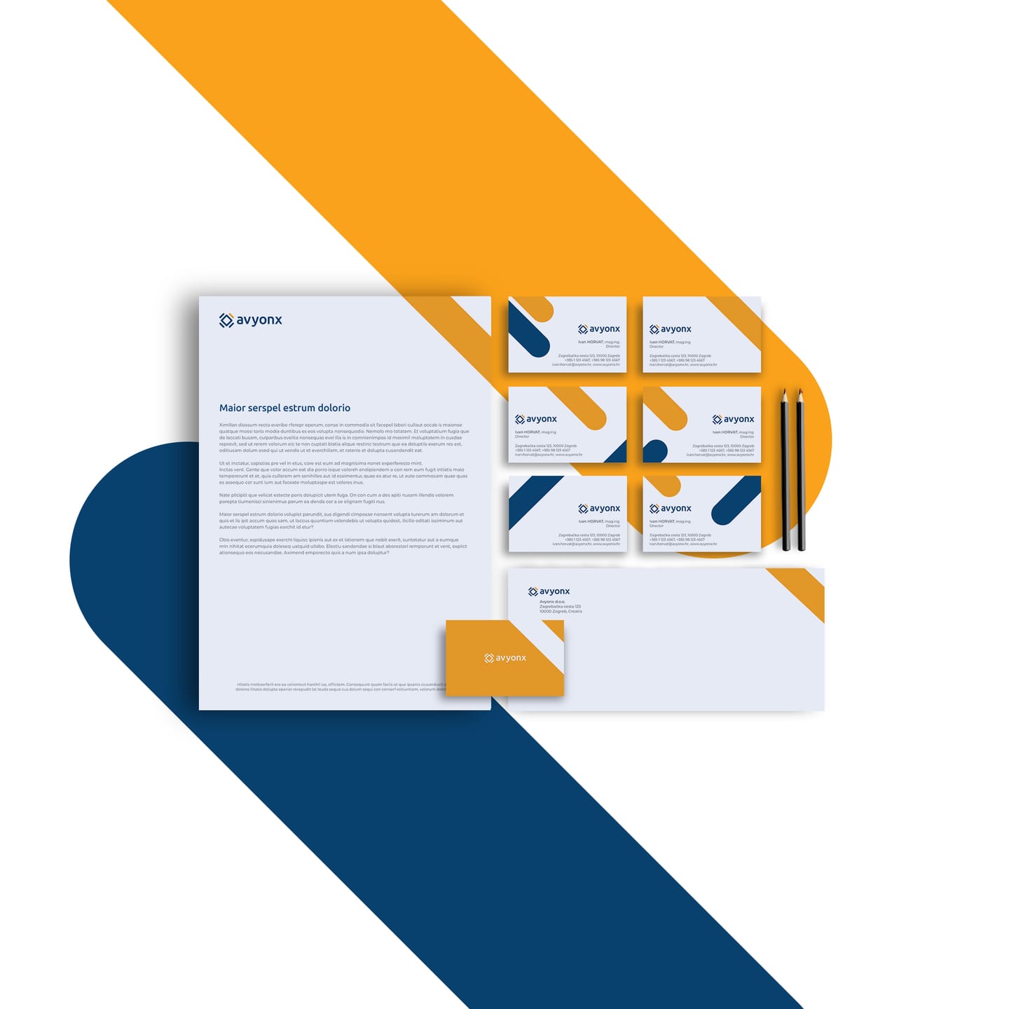 Visual identity and brand guidelines book for Avyonx