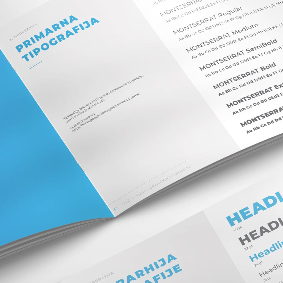 Brand guidelines book for LING