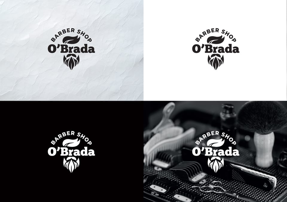 Naming and logo design for O'Brada Men's Hair Salon