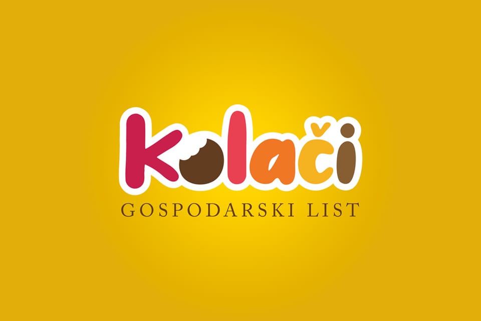 Logotip Kolači s natpisom Gospodarski list na žutoj podlozi