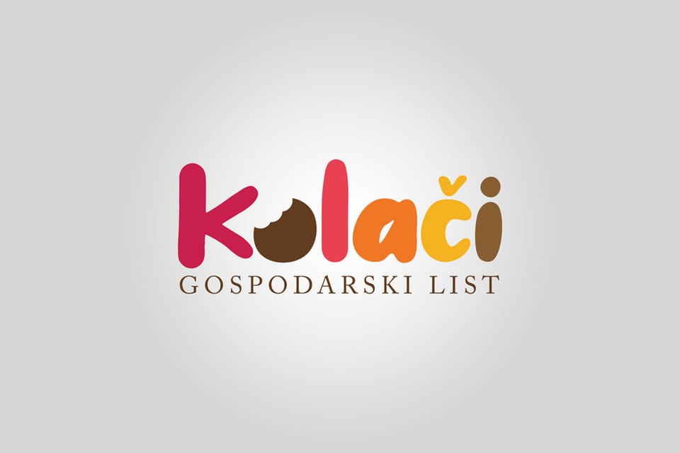 Logotip Kolači s natpisom Gospodarski list na bijeloj podlozi
